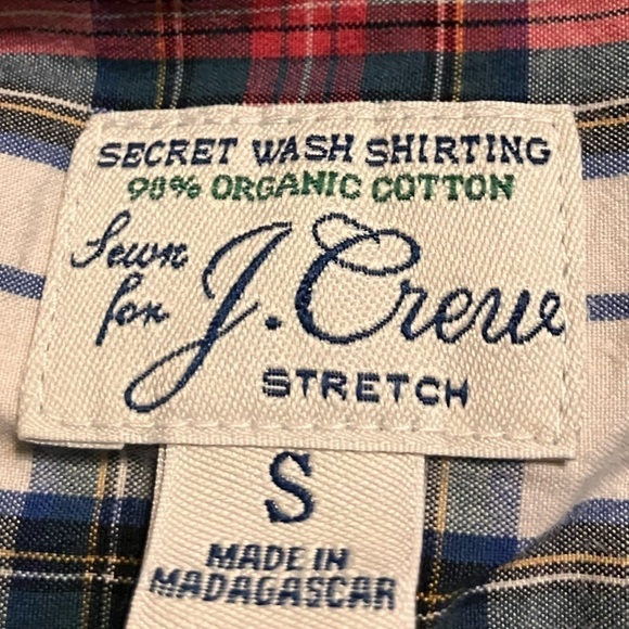 J.Crew Stretch Secret Wash Cotton Poplin Button Down Shirt Plaid Small - Picture 5 of 6